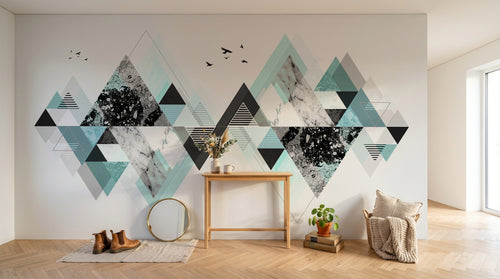 Design SK0638 — Papier peint Géométrique Triangles et Losanges - Collection 2 — Novomur