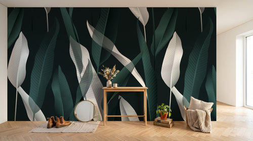 Design SK0704 — Papier peint Palmier Tropical Vert - Collection 2 — Novomur