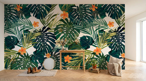 Design SK0856 — Papier peint Palmier Tropical Pop Art Vif — Novomur
