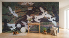 Design SL0002 — Papier peint Grues blanches sous pin peinture asiatique — Novomur