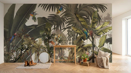 Design SL0006 — Papier peint Palmier Tropical & Jungle Dense — Novomur