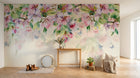Design SL0106 — Papier peint Cascade cerisier rose pastel papillons — Novomur