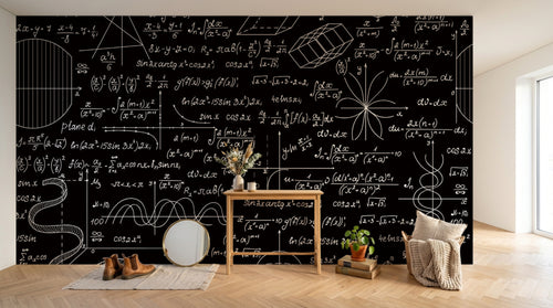 Design SL0117 — Papier peint Tableau Noir Mathématiques — Novomur