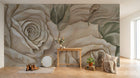 Design SL0189 — Papier peint Roses creme relief 3D peint main — Novomur