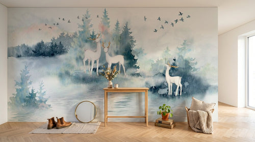 Design SL0343 — Papier peint Forêt Pins et Sapins - Collection 2 — Novomur
