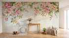 Design SL0349 — Papier peint Cascade pivoines roses feuillage vintage — Novomur