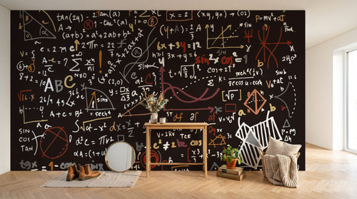 Design SL0674 — Papier peint Tableau Noir Mathématiques — Novomur