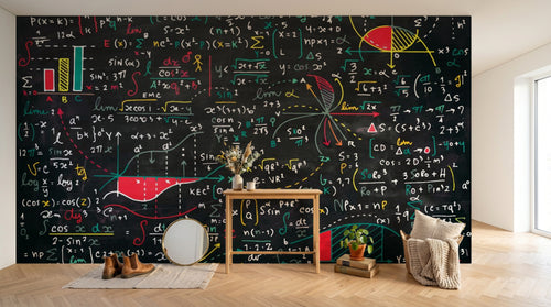 Design SL0780 — Papier peint Tableau Noir Mathématiques — Novomur