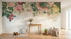 Design ZX0311 — Papier peint Roses pivoines anemones papillons vintage — Novomur