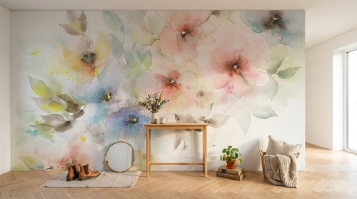Design ZX0340 — Papier peint Bouquet floral multicolore lumineux — Novomur