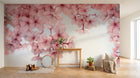 Design ZX0547 — Papier peint Cerisier rose dense fond bleu chinoiserie — Novomur