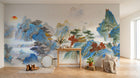 Design ZX0551 — Papier peint Paysage chinois pagode montagnes karstiques — Novomur