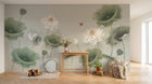 Design ZX0568 — Papier peint Lotus blancs feuilles libellule beige — Novomur