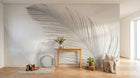 Design ZX0674 — Papier peint Plumes blanches gros plan minimaliste — Novomur