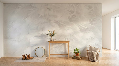 Design ZX0684 — Papier peint Plumes blanches duveteuses zen — Novomur