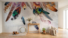 Design ZX0685 — Papier peint Plumes multicolores attrape-reves boho — Novomur