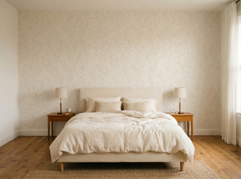 Chambre avec papier peint botanique