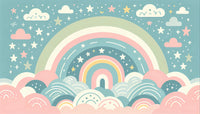 Échantillon, Design A0002, Papier peint panoramique Arc en Ciel Bébé - Collection 1 - Sur mesure