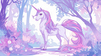 Échantillon, Design A0003, Papier peint panoramique Licorne Enfant - Sur mesure