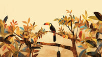 Échantillon, Design A0004, Papier peint panoramique Palmier Tropical Vintage Sépia - Sur mesure