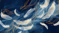 Échantillon, Design A0014, Papier peint panoramique Plumes - Sur mesure