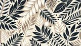 Échantillon Papier peint Botanique Feuilles Sombres - Sur mesure — A0019
