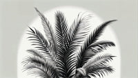 Échantillon, Design A0020, Papier peint panoramique Palmier Tropical Vert - Collection 4 - Sur mesure