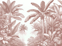 Échantillon, Design A0031, Papier peint panoramique Jungle Tropicale Dense Aquarelle - Sur mesure