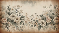 Échantillon, Design A0042, Papier peint panoramique Floral Pivoines et Roses - Collection 1 - Sur mesure