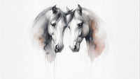 Échantillon, Design A0043, Papier peint panoramique Chevaux - Sur mesure