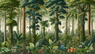 Design A0054 — Jungle Tropicale Dense Aquarelle — design seul — Novomur
