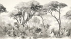 Design A0056 — Safari Savane Aquarelle — design seul — Novomur