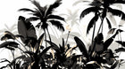 Design A0059 — Palmier Tropical Noir et Blanc — design seul — Novomur