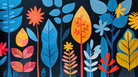 Échantillon, Design A0063, Papier peint panoramique Botanique Feuillage - Collection 2 - Sur mesure