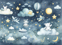Échantillon, Design A0068, Papier peint panoramique Ciel Nocturne Enfant - Collection 2 - Sur mesure