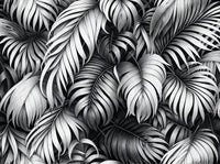 Échantillon, Design A0069, Papier peint panoramique Palmier Tropical Vert - Collection 4 - Sur mesure