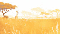 Échantillon, Design A0072, Papier peint panoramique Safari Savane Aquarelle - Sur mesure