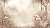 Échantillon, Design A0086, Papier peint panoramique Palmier Tropical Vintage Sépia - Sur mesure