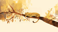 Échantillon, Design A0095, Papier peint panoramique Safari Savane Aquarelle - Sur mesure