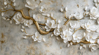 Échantillon, Design A0103, Papier peint panoramique Floral Pivoines et Roses - Collection 1 - Sur mesure
