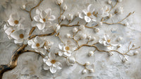 Échantillon, Design A0104, Papier peint panoramique Floral Pivoines et Roses - Collection 1 - Sur mesure