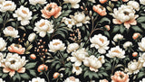 Échantillon Papier peint Floral Pivoines et Roses - Collection 2 - Sur mesure — A0106