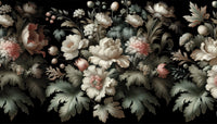 Échantillon, Design A0107, Papier peint panoramique Floral Vintage Baroque - Sur mesure