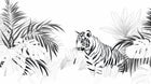Design A0111 — Jungle Enfant Tigre & Singes — design seul — Novomur