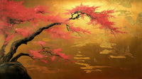 Échantillon, Design A0125, Papier peint panoramique Arbres Décoratifs - Sur mesure