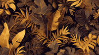 Échantillon, Design A0132, Papier peint panoramique Palmier Tropical Doré Luxe - Collection 2 - Sur mesure