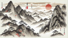 Design A0147 — Asie Encre Noire Pagode — design seul — Novomur