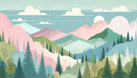 Échantillon, Design A0169, Papier peint panoramique Forêt Pins et Sapins - Collection 2 - Sur mesure