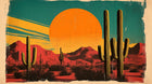 Design A0175 — Paysage Désert et Cactus — design seul — Novomur