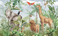 Échantillon, Design A0181, Papier peint panoramique Safari Jungle Animaux - Collection 1 - Sur mesure